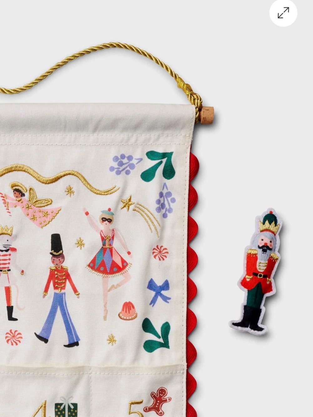 Rifle Paper Co. Embroidered Holiday Nutcracker Advent Calendar - Picture 3 of 10